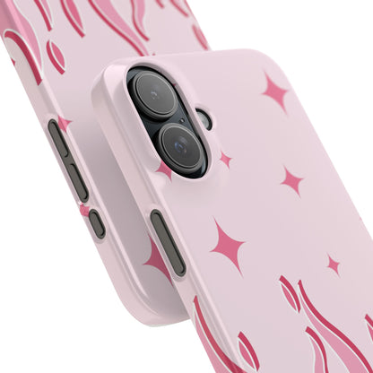 Pink Flame iPhone Case with Heart - Feminine Design for Women. For iphone 13, iphone 14 and iphone 15 pro and max