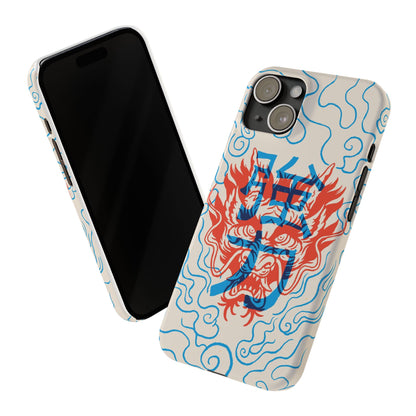 Geek iphone case with asian art duotone style. Case for iphone 15, iphone 14 and iphone 13 pro and max.