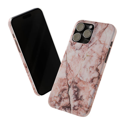 Case iPhone Natural pink stone marble design. For iphone 15, iphone 14 and iphone 13. Pro and max. Supports wireless charging. Premium