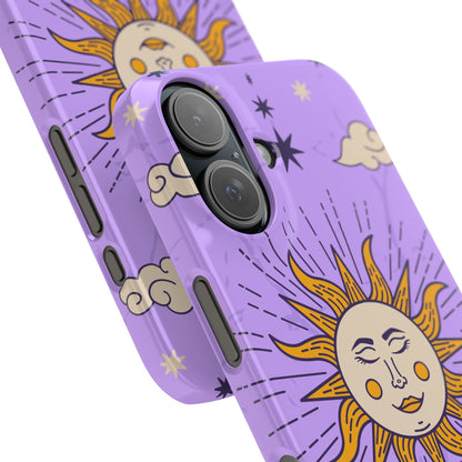 Purple Solar Eclipse Astrology iPhone 16, 15, 14, 13 Case - Celestial Design - Fits iPhone 15 Pro and Max- Ideal Gift for Astrology Enthusiasts