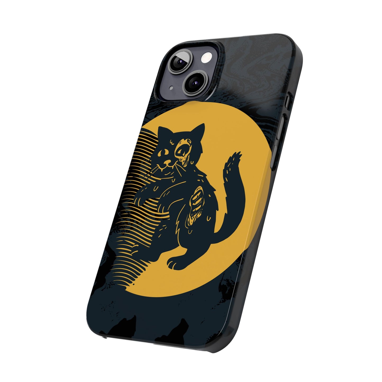 Case iPhone Halloween Edition: Kitten Possessed Zombie. Iphone 16, 15 case, iphone 14 case, iphone 13 case. Pro, max and mini