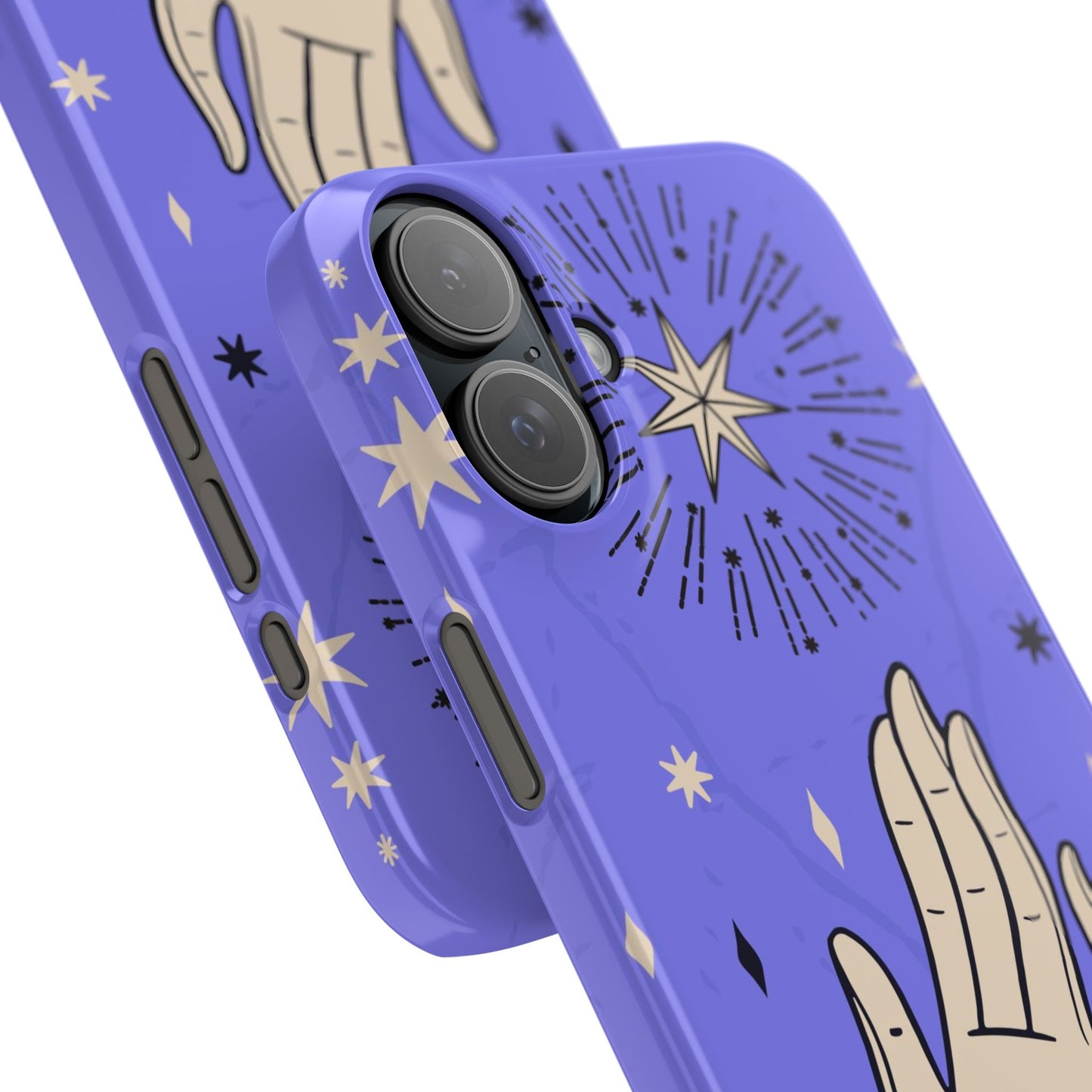 Purple Mystic Hand iPhone 15, 14, 13 Case - Celestial Design - Fits iPhone 15 Pro and Max - Ideal Gift for Astrology Enthusiasts