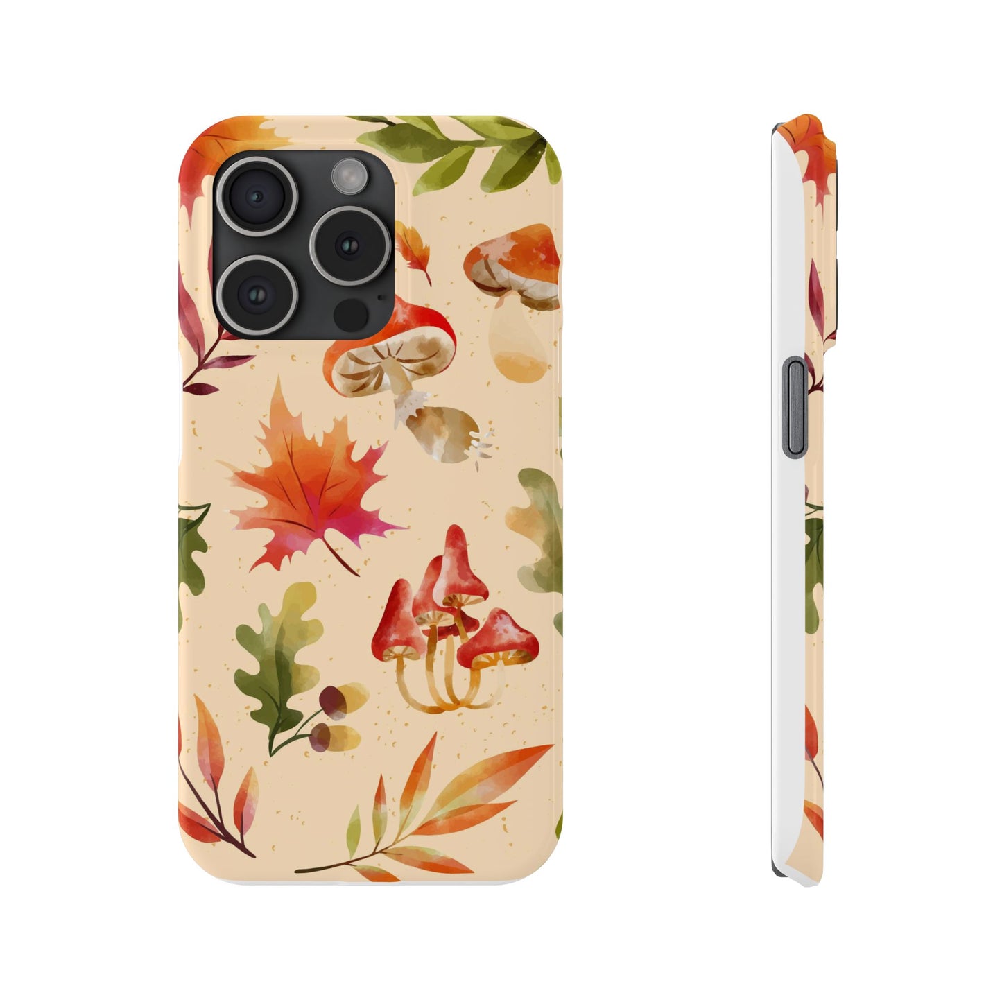 Watercolor autumn season phone cases for iPhone 16, 15, iPhone 14 and iPhone 13.