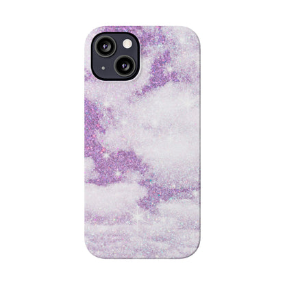 Purple Dreamy Clouds Phone Case - Mystical Glitter Protection for iPhone