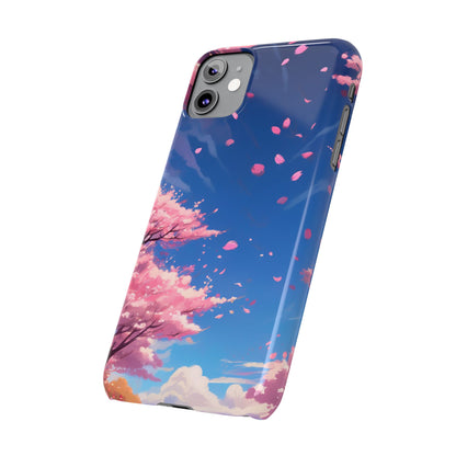 japanese sky landscape sakura flowers - anime style