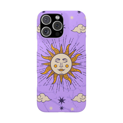 Purple Solar Eclipse Astrology iPhone 16, 15, 14, 13 Case - Celestial Design - Fits iPhone 15 Pro and Max- Ideal Gift for Astrology Enthusiasts