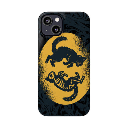 iPhone 16 case Halloween Edition Kitten: Duel between Life and Death in Two Phases Skull. Pro, max and mini