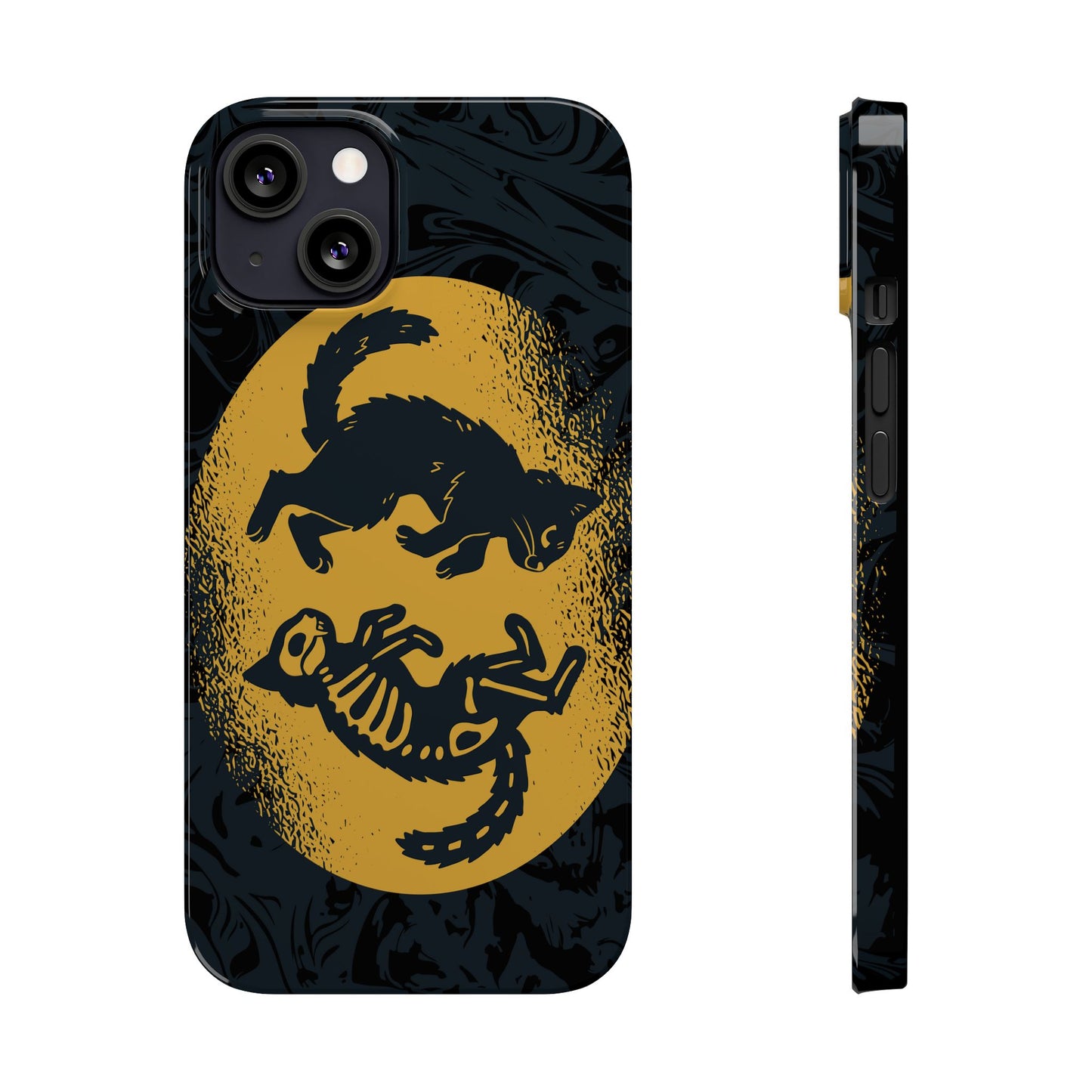 iPhone 16 case Halloween Edition Kitten: Duel between Life and Death in Two Phases Skull. Pro, max and mini