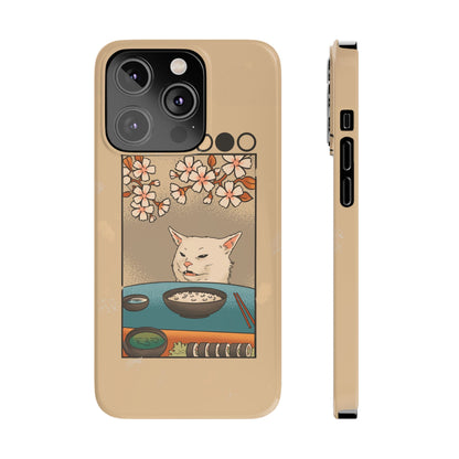 Whimsical Cat and Sushi iPhone Case – Meme-Inspired