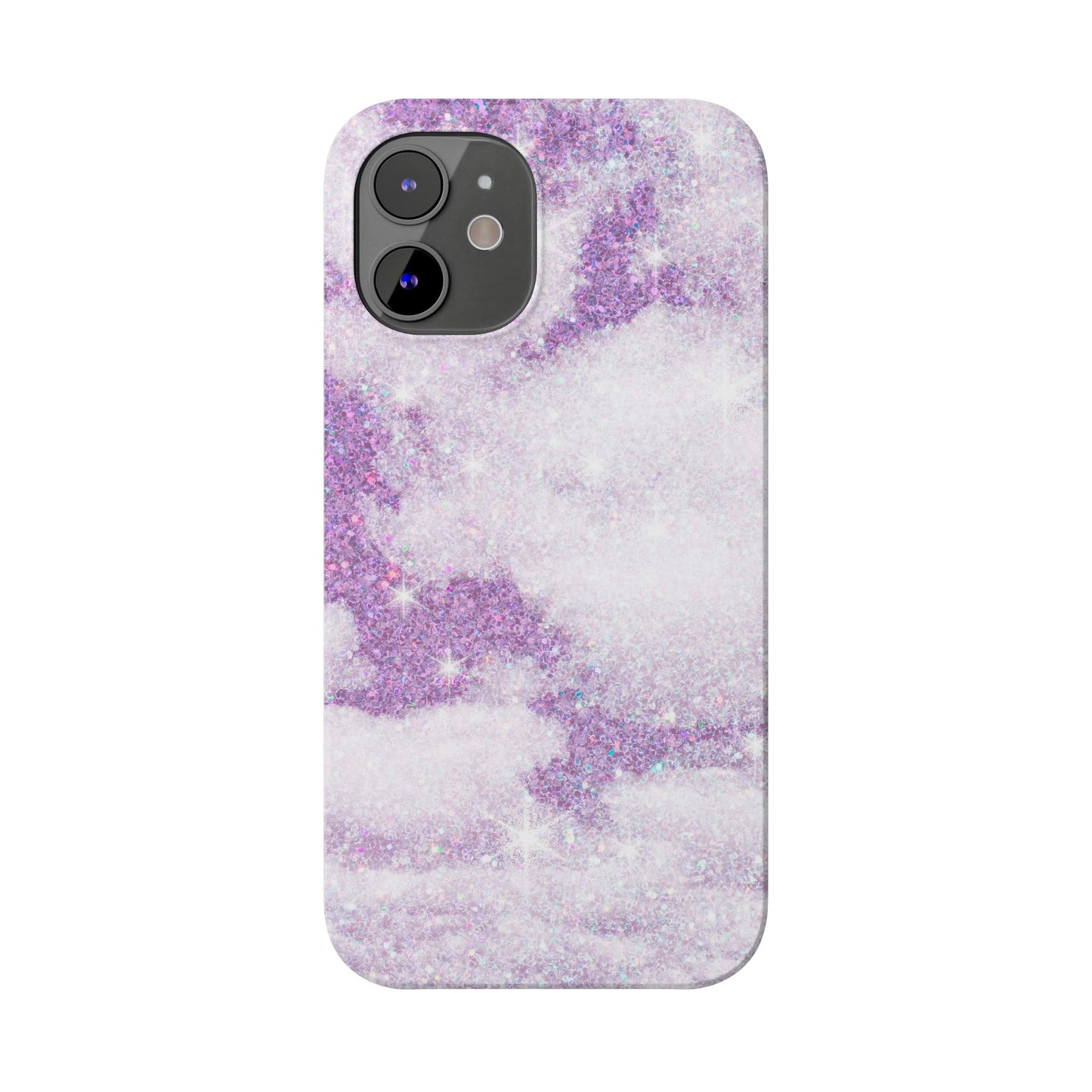 Purple Dreamy Clouds Phone Case - Mystical Glitter Protection for iPhone