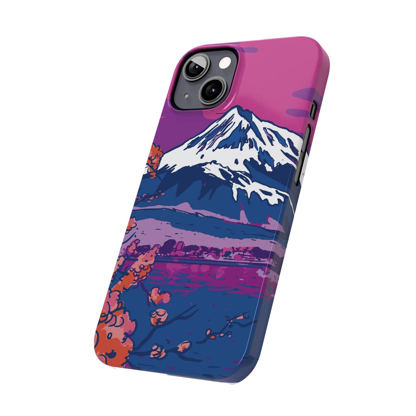 Vaporwave Japanese Landscape iPhone Case for iPhone 16, 15, 14, and 13