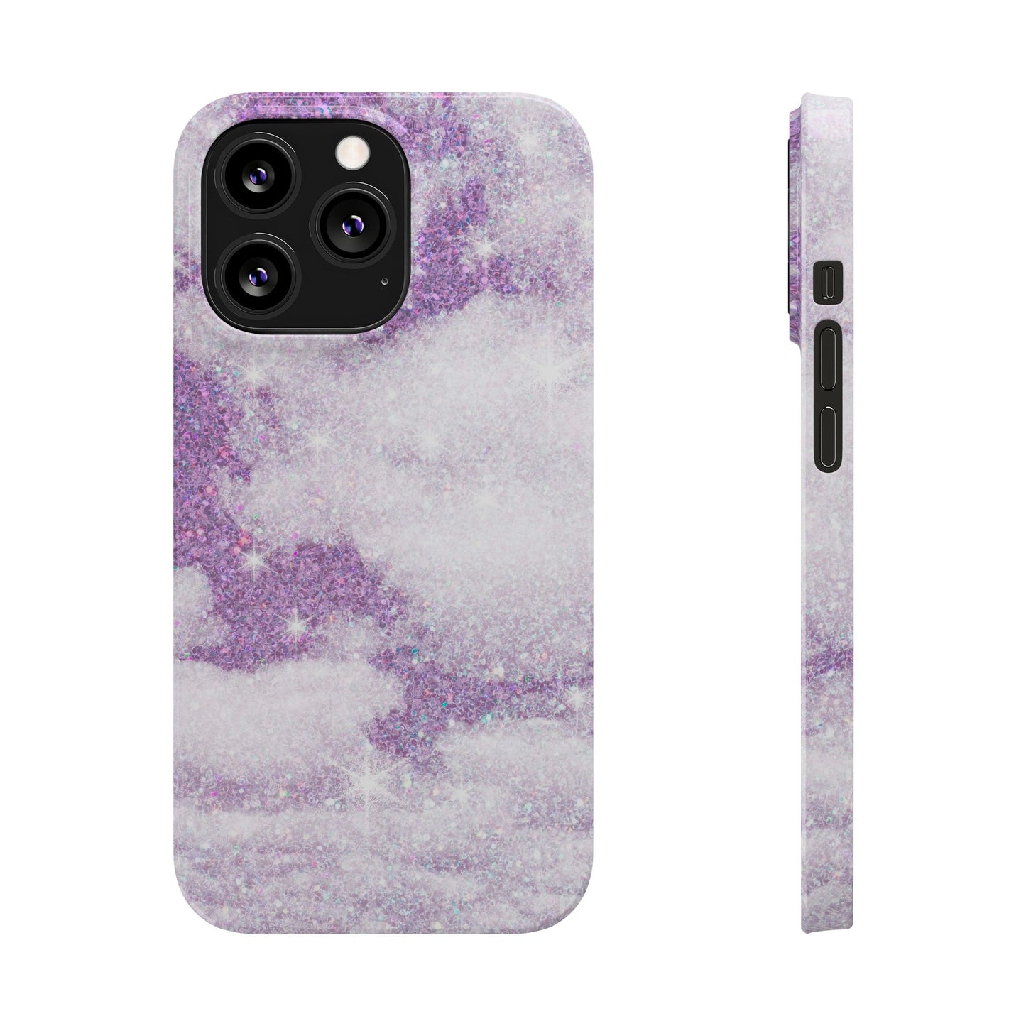 Purple Dreamy Clouds Phone Case - Mystical Glitter Protection for iPhone