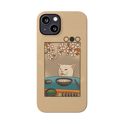 Whimsical Cat and Sushi iPhone Case – Meme-Inspired