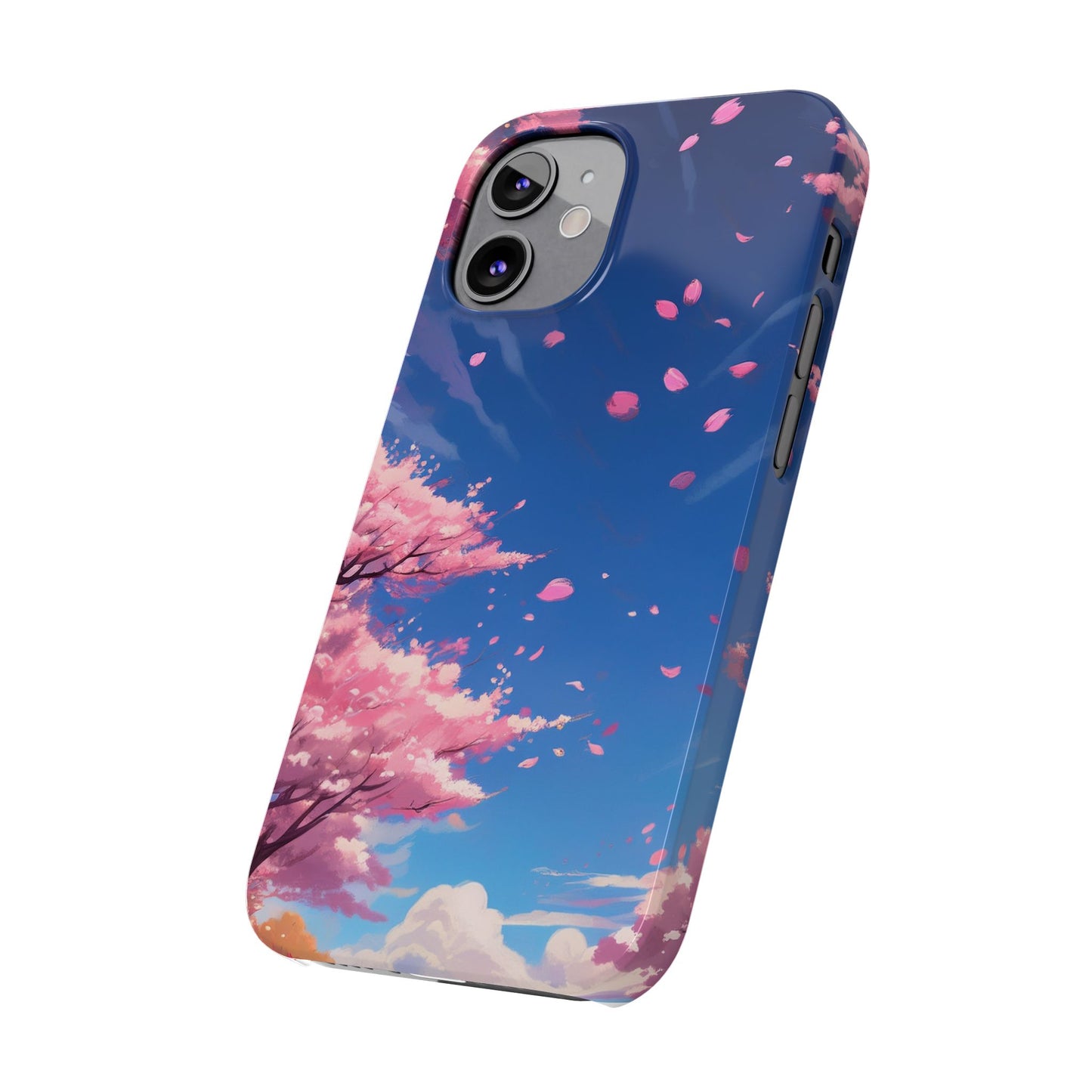 japanese sky landscape sakura flowers - anime style