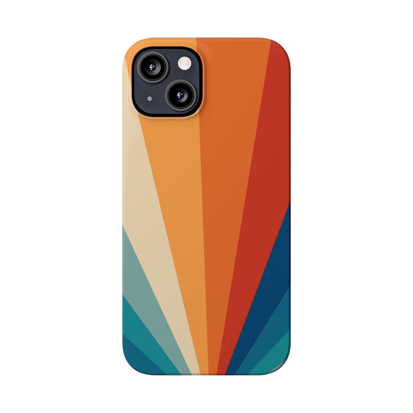 Retro iPhone case with abstract stripe flare - Timeless design for summer - For iPhone 13, iPhone 14 and iPhone 15 pro and max