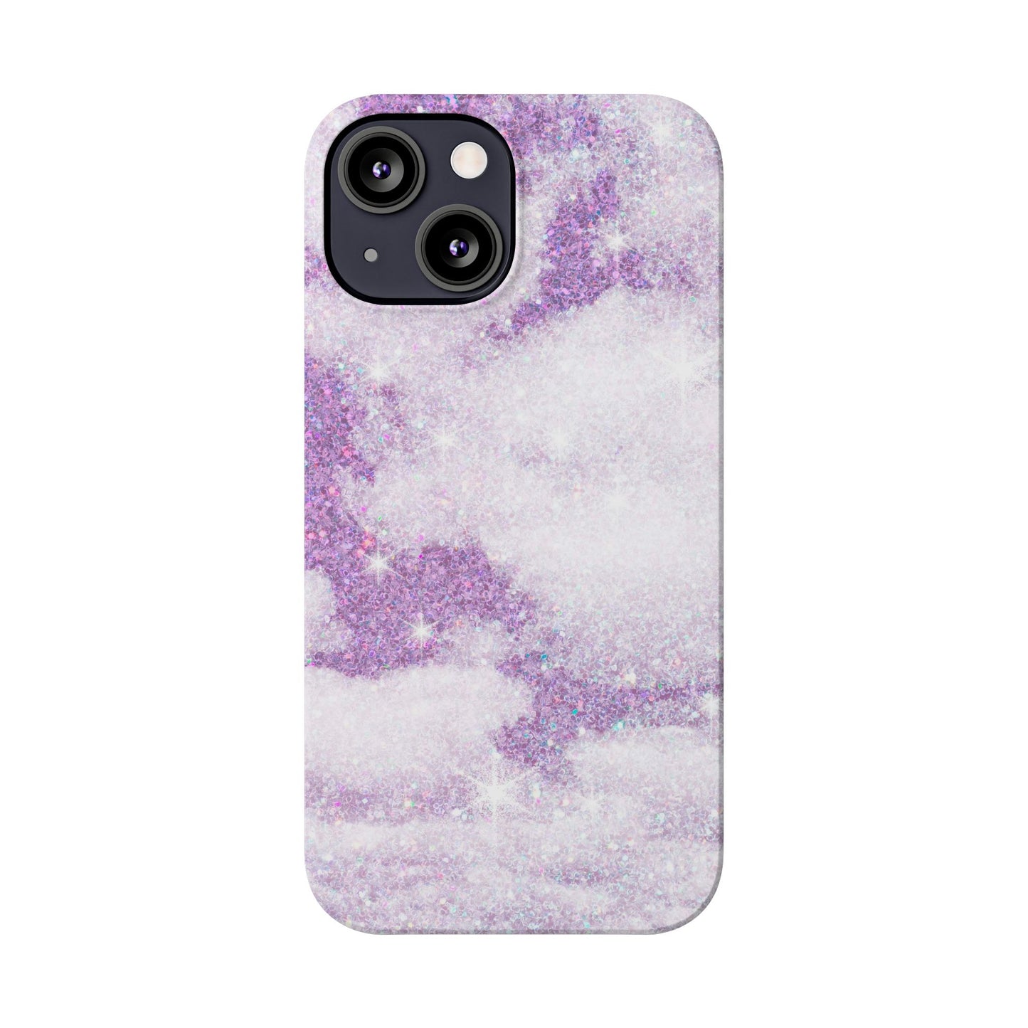 Purple Dreamy Clouds Phone Case - Mystical Glitter Protection for iPhone