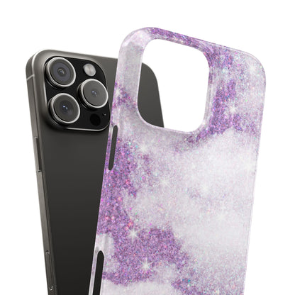 Purple Dreamy Clouds Phone Case - Mystical Glitter Protection for iPhone