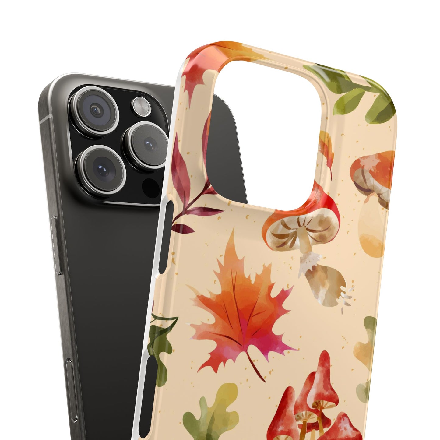 Watercolor autumn season phone cases for iPhone 16, 15, iPhone 14 and iPhone 13.