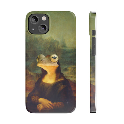 Froggy iPhone Case, Mona Lisa Parody, Wireless Charging - iPhone 16, 15, 14, 13 Pro/Max