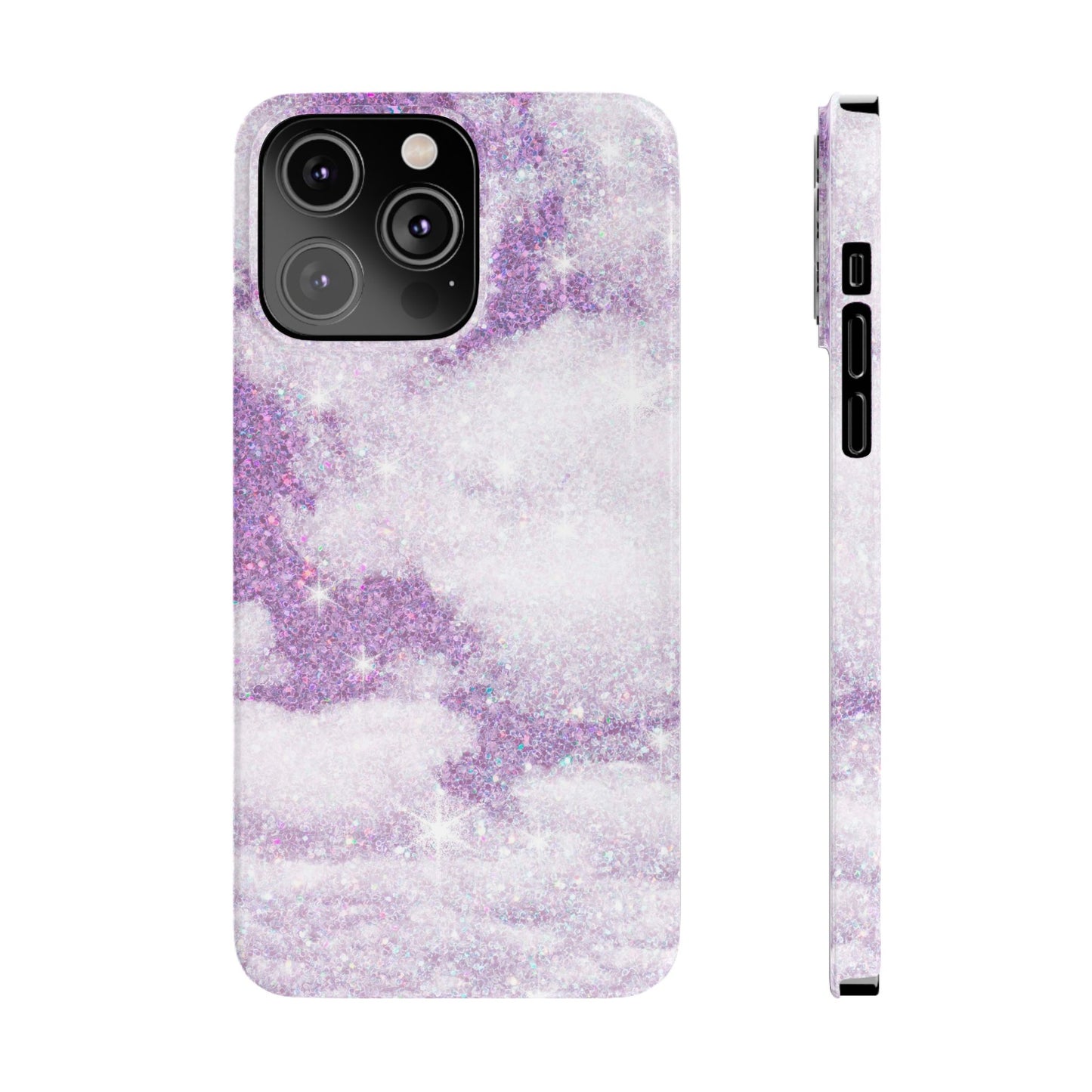 Purple Dreamy Clouds Phone Case - Mystical Glitter Protection for iPhone