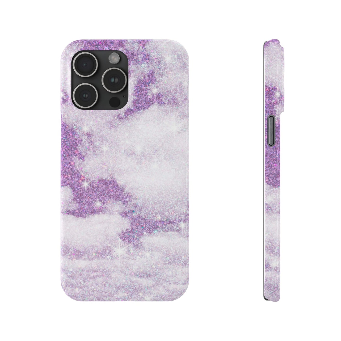 Purple Dreamy Clouds Phone Case - Mystical Glitter Protection for iPhone