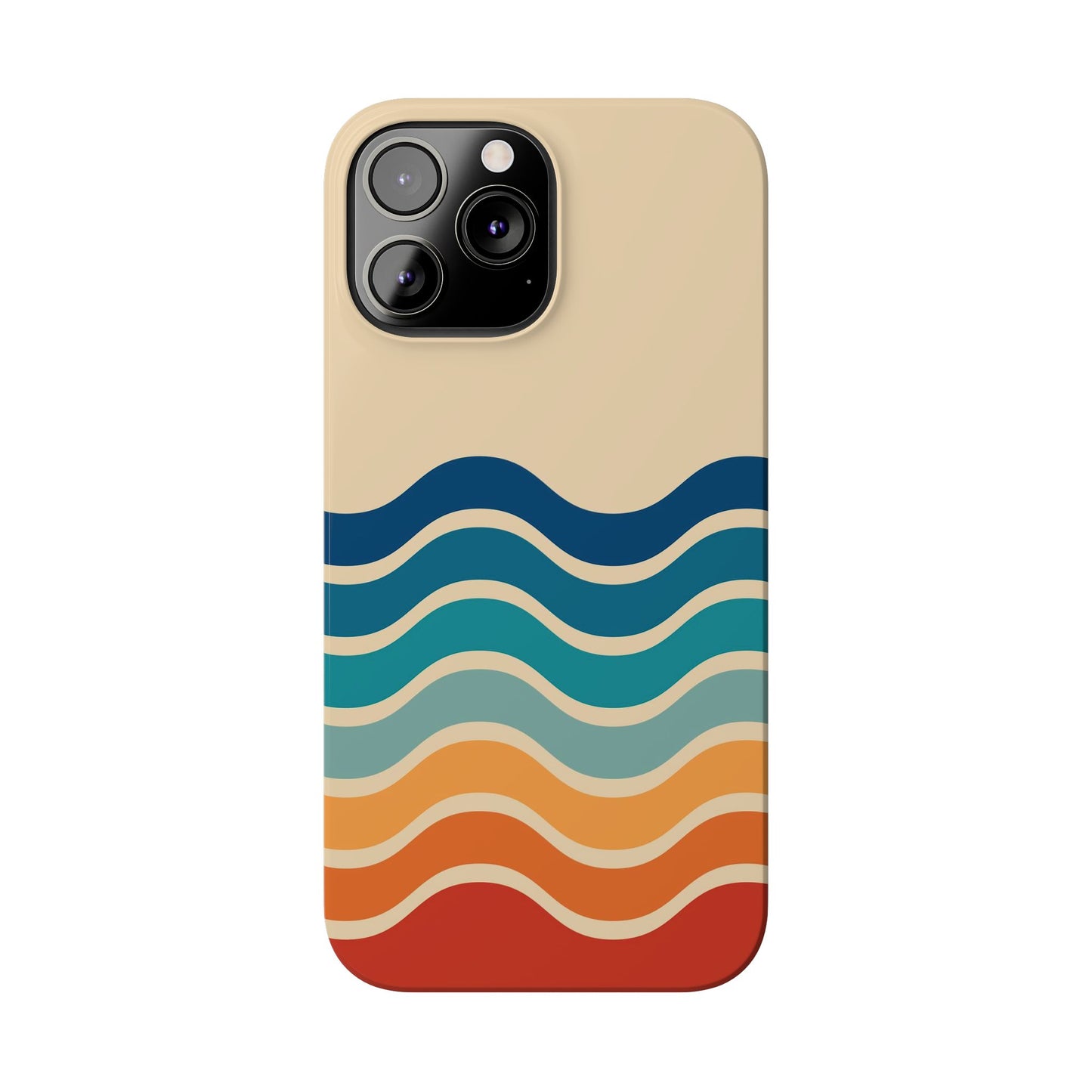 Retro Abstract Striped iPhone Case - Timeless Design for Summer - For iPhone 13, iPhone 14 and iPhone 15 Pro and Max.