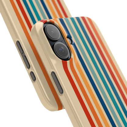 Retro iPhone case with abstract stripes on the horizon - Timeless Design for Summer - For iPhone 13, iPhone 14 and iPhone 15 pro and max.