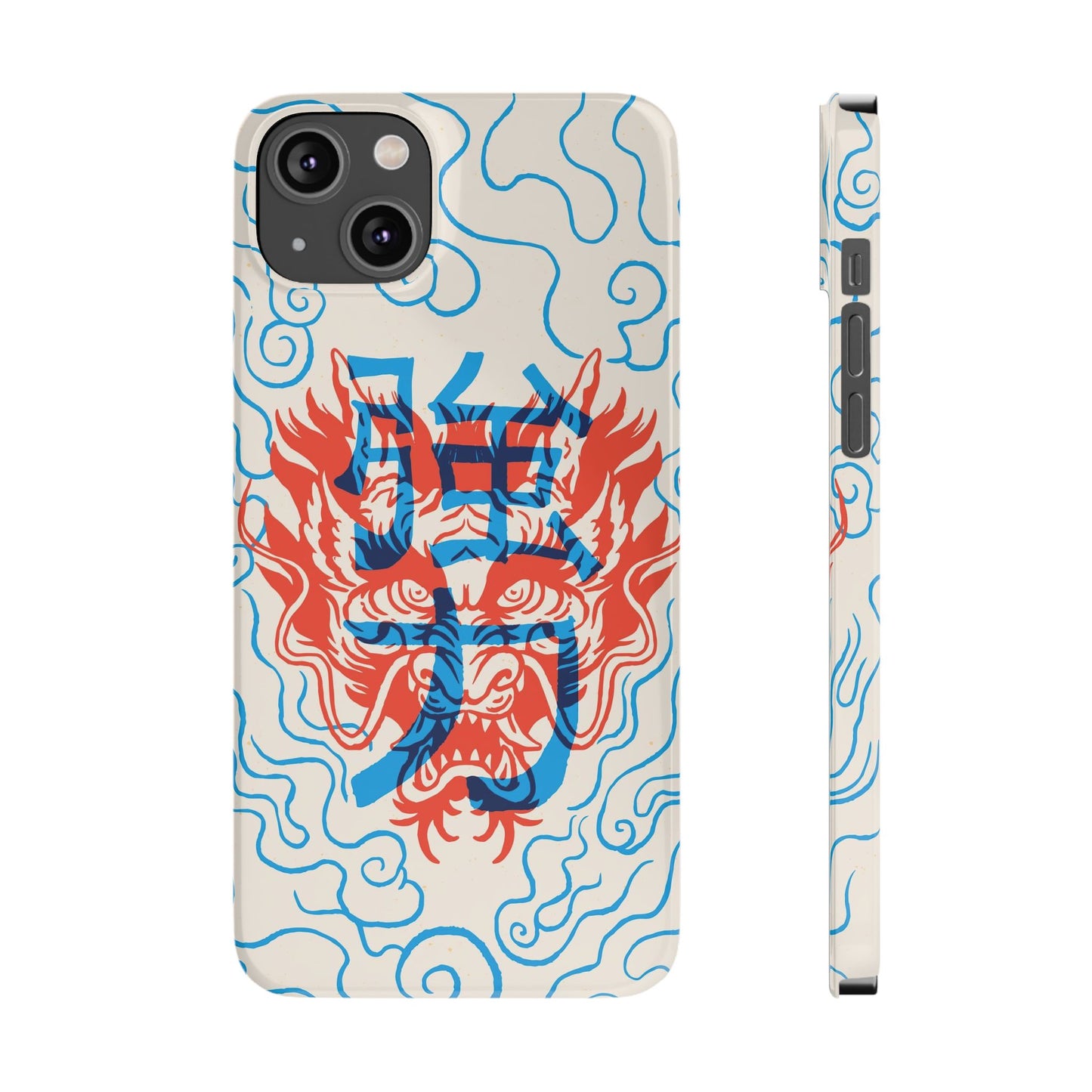 Geek iphone case with asian art duotone style