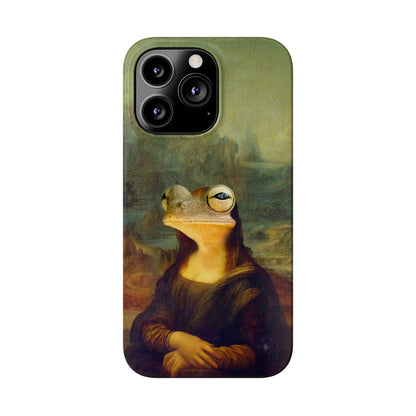 Froggy iPhone Case, Mona Lisa Parody, Wireless Charging - iPhone 16, 15, 14, 13 Pro/Max