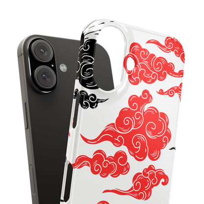 Red & Black Japanese Otaku Cloud iPhone Case - Stylish & Protective Cover