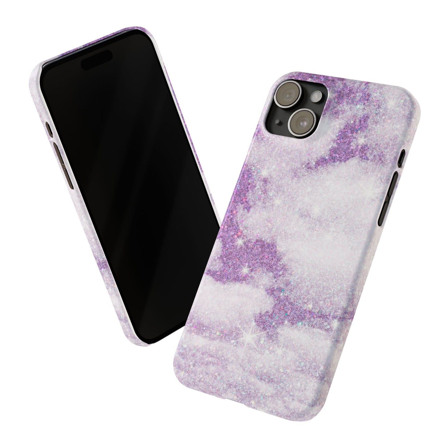 Purple Dreamy Clouds Phone Case - Mystical Glitter Protection for iPhone