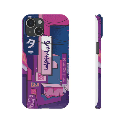 Vaporwave Japanese city Landscape iPhone Case for iPhone 16,  15, 14, and 13