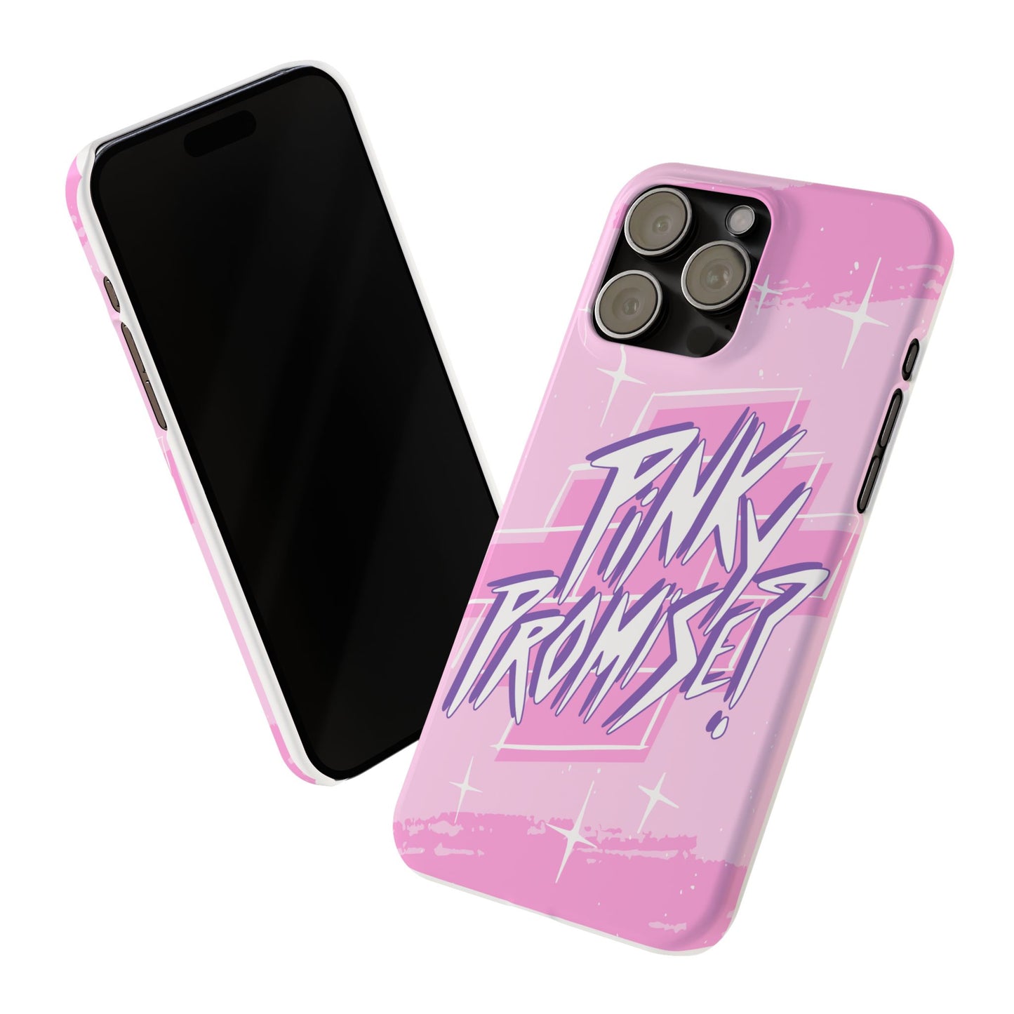 Pink iPhone 16 Case with Modern "Pink Promise" Design and Stars | Compatible with iPhone16,  15 Pro/Max, iphone 14, and iphone 13