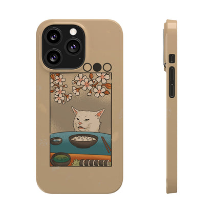 Whimsical Cat and Sushi iPhone Case – Meme-Inspired