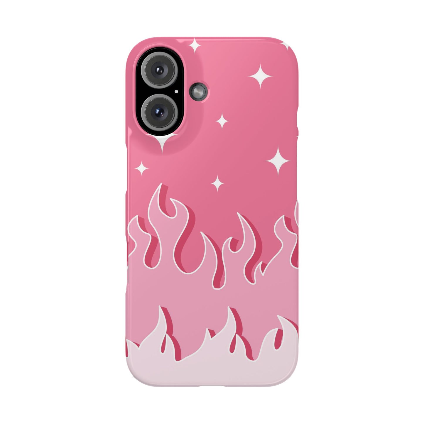 Pink Flame iPhone Case with Heart - Feminine Design for Women. For iphone 13, iphone 14 and iphone 15 pro and max