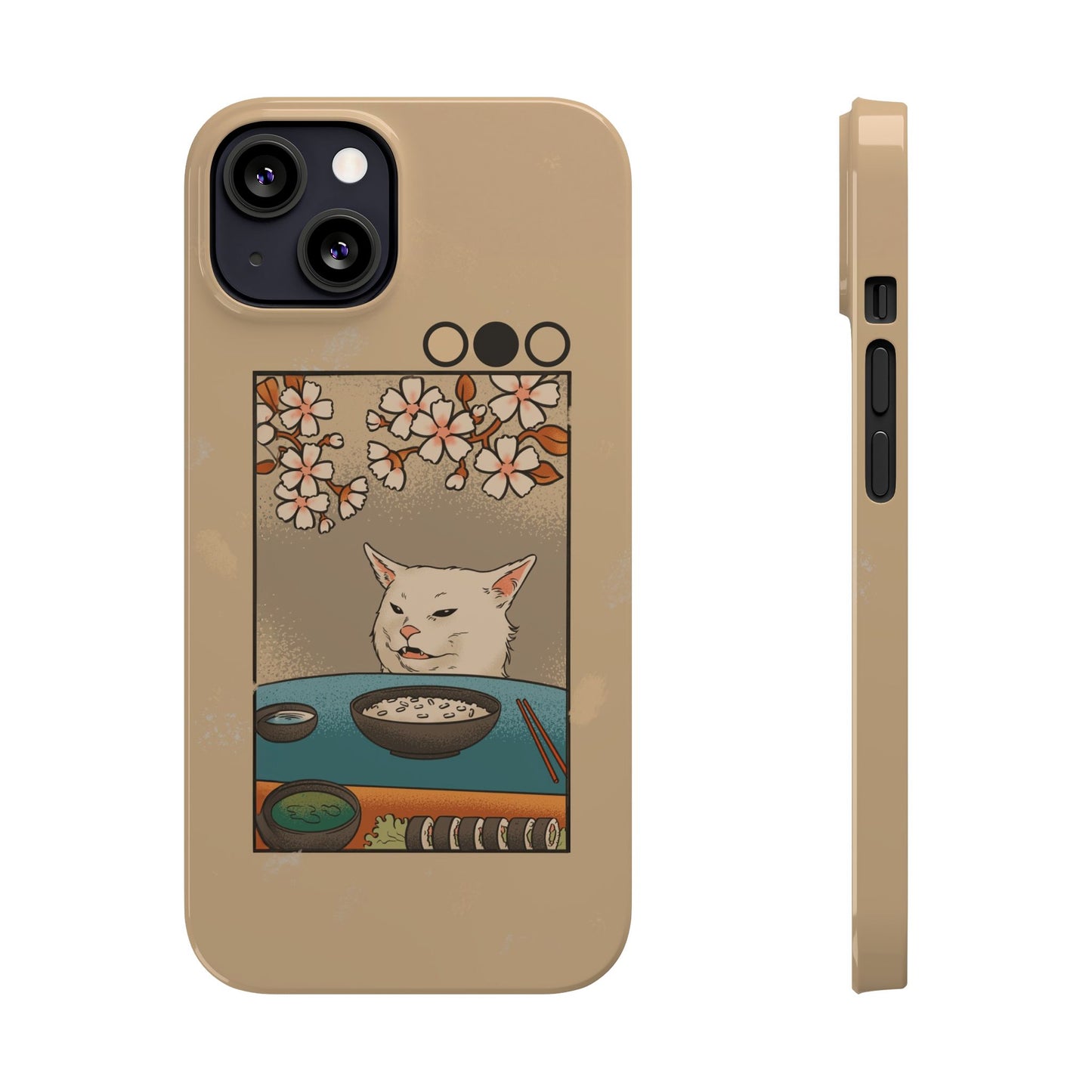 Whimsical Cat and Sushi iPhone Case