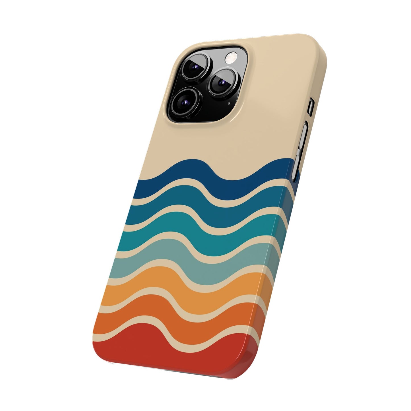 Retro Abstract Striped iPhone Case - Timeless Design for Summer - For iPhone 13, iPhone 14 and iPhone 15 Pro and Max.