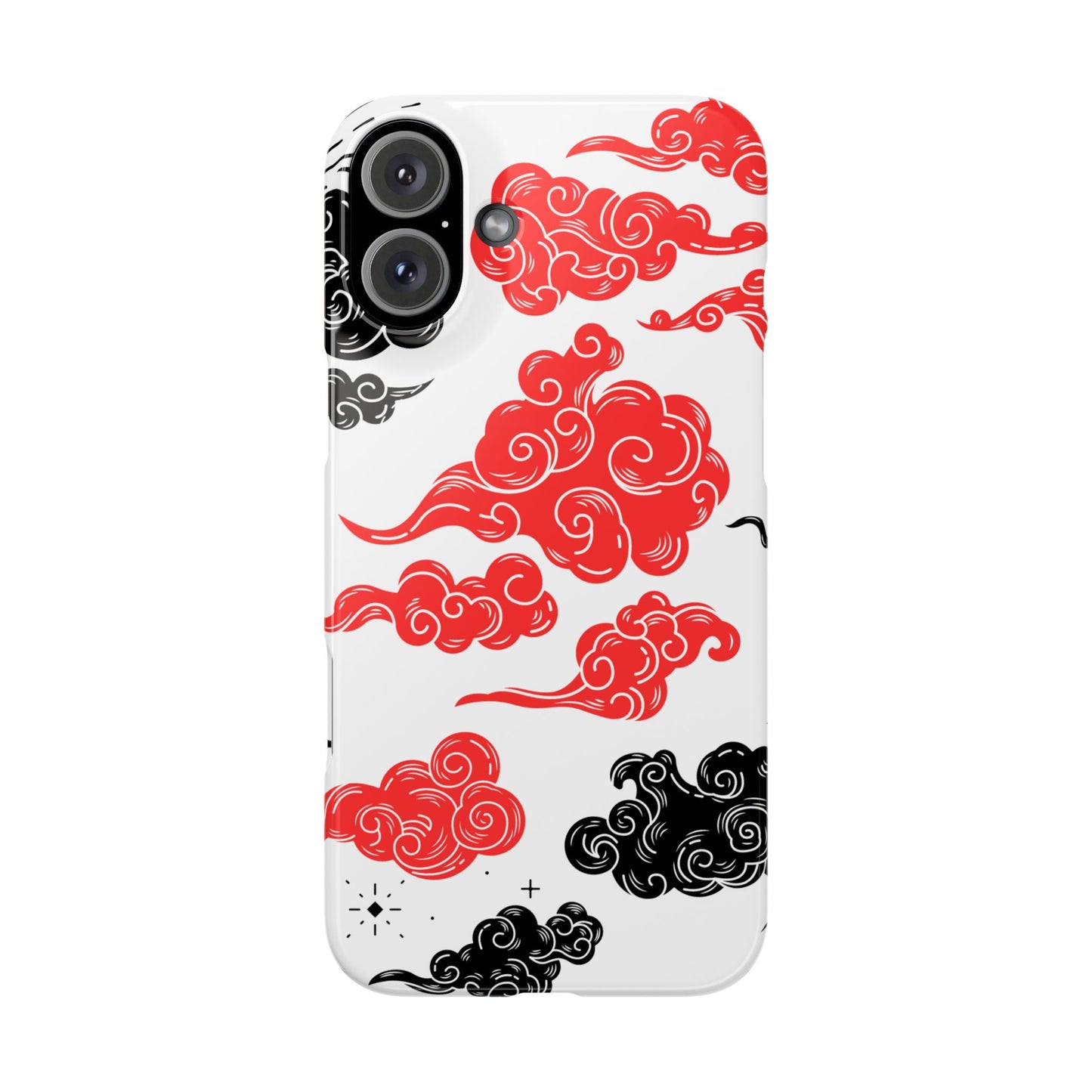 Red & Black Japanese Otaku Cloud iPhone Case - Stylish & Protective Cover