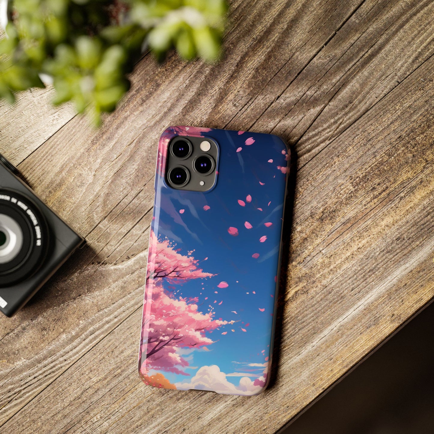 japanese sky landscape sakura flowers - anime style