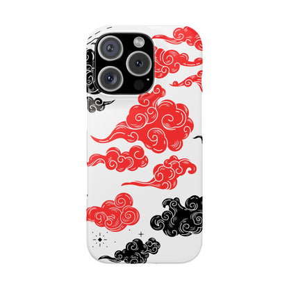 Red & Black Japanese Otaku Cloud iPhone Case - Stylish & Protective Cover