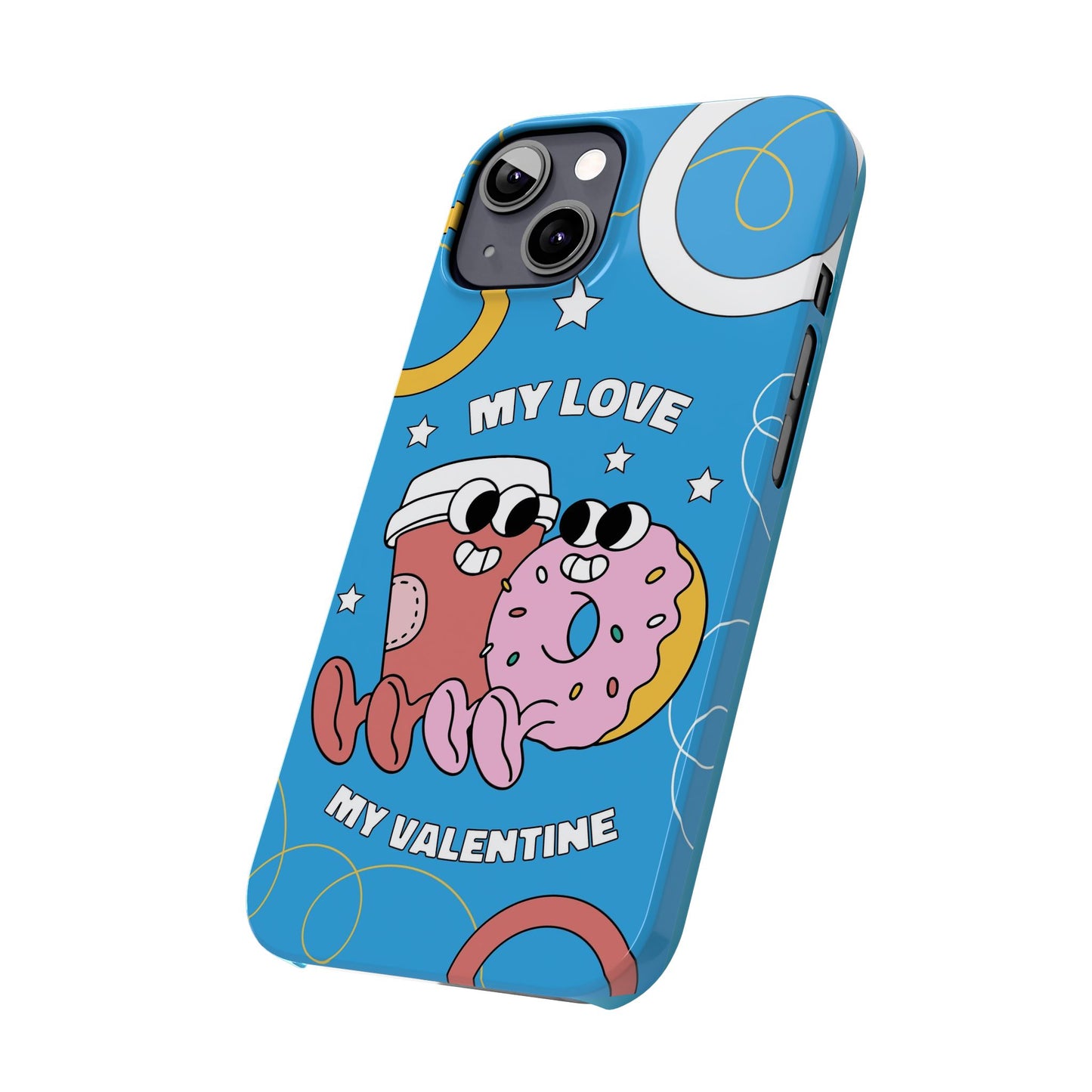 Fast food couple in retro cartoon style.