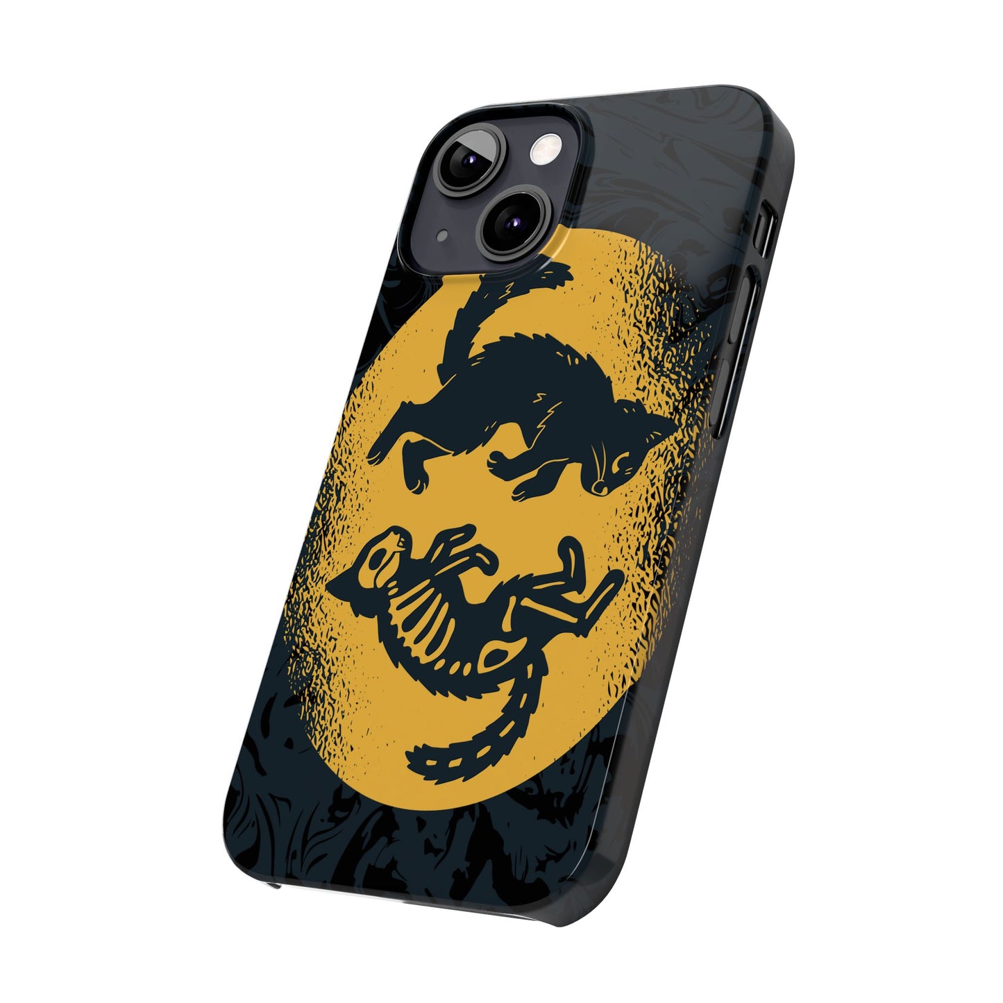 iPhone 16 case Halloween Edition Kitten: Duel between Life and Death in Two Phases Skull. Pro, max and mini