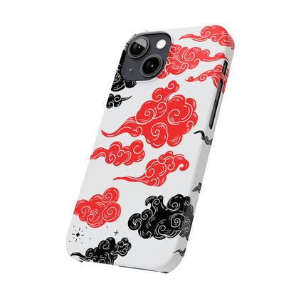 Red & Black Japanese Otaku Cloud iPhone Case - Stylish & Protective Cover