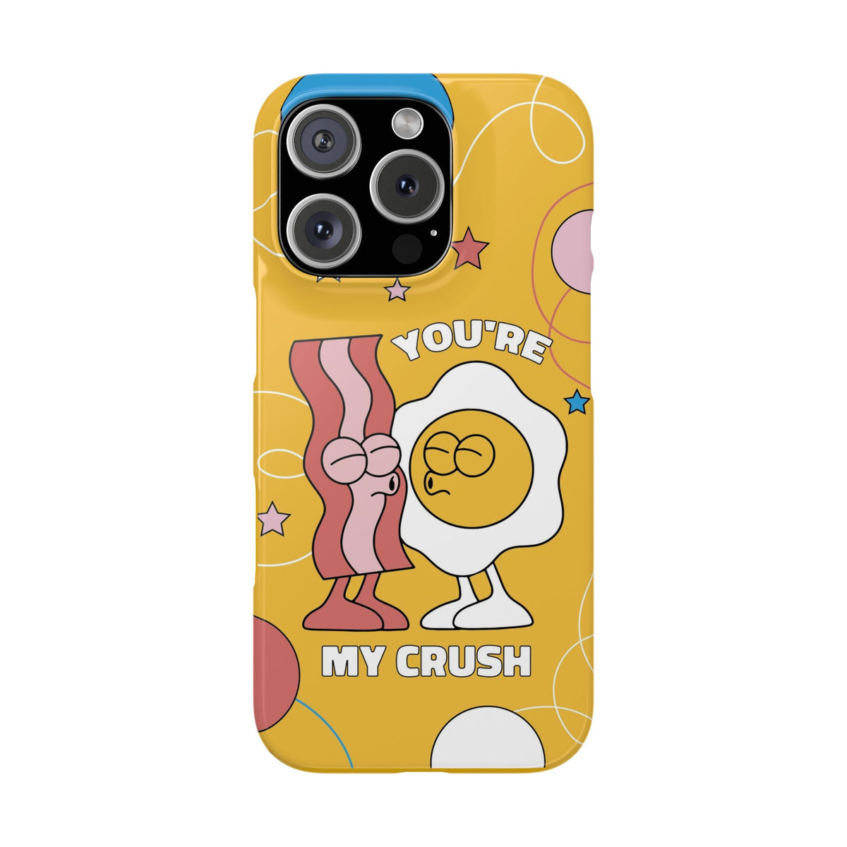 fried egg and bacon couple in retro cartoon style. - casetinger