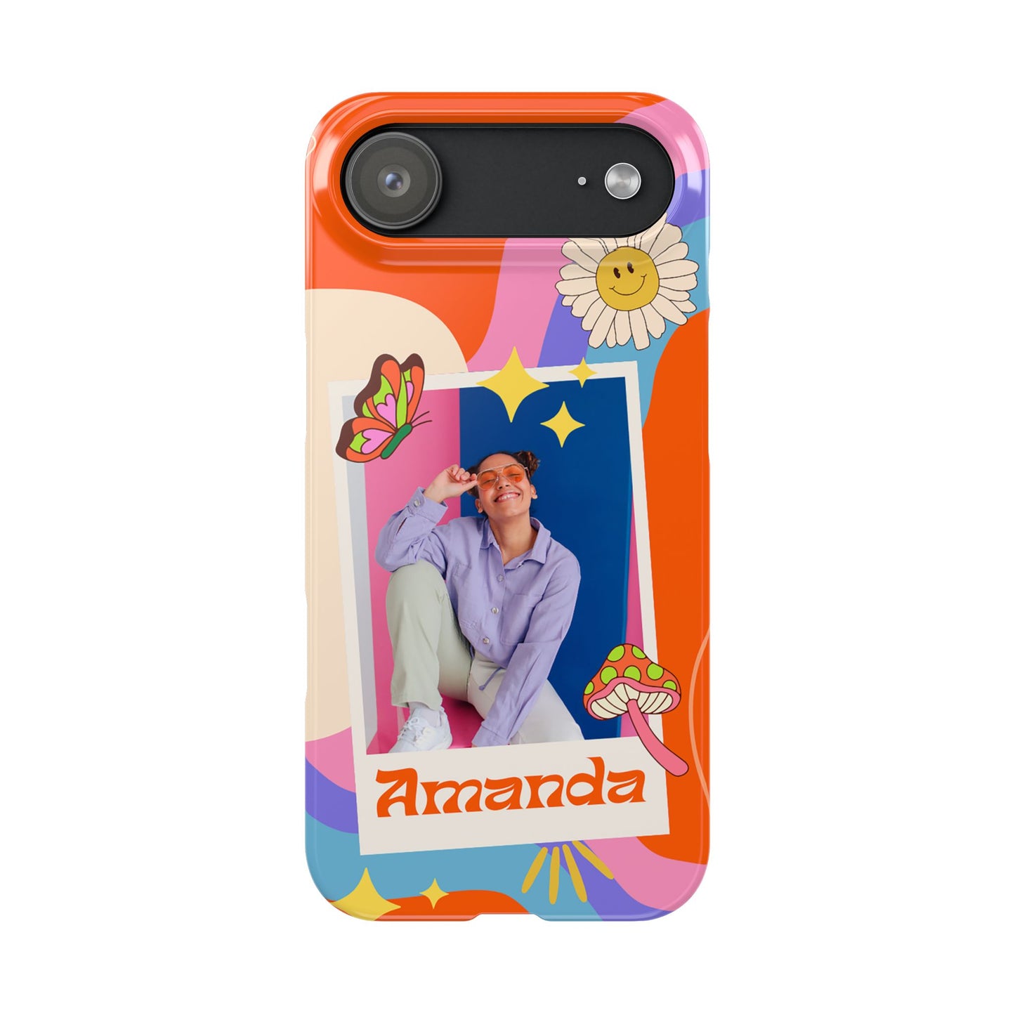 Custom photo and name Retro Groovy