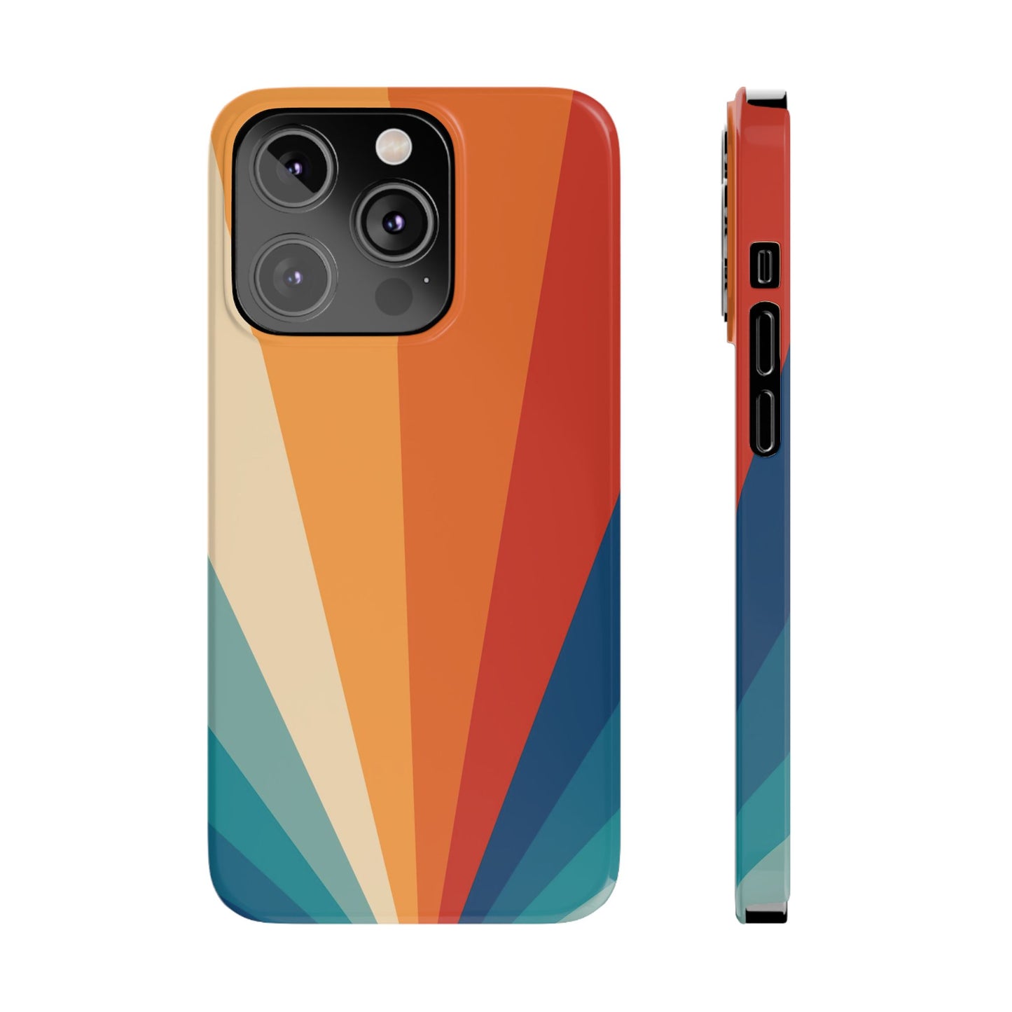 Retro iPhone case with abstract stripe flare - Timeless design for summer - For iPhone 13, iPhone 14 and iPhone 15 pro and max