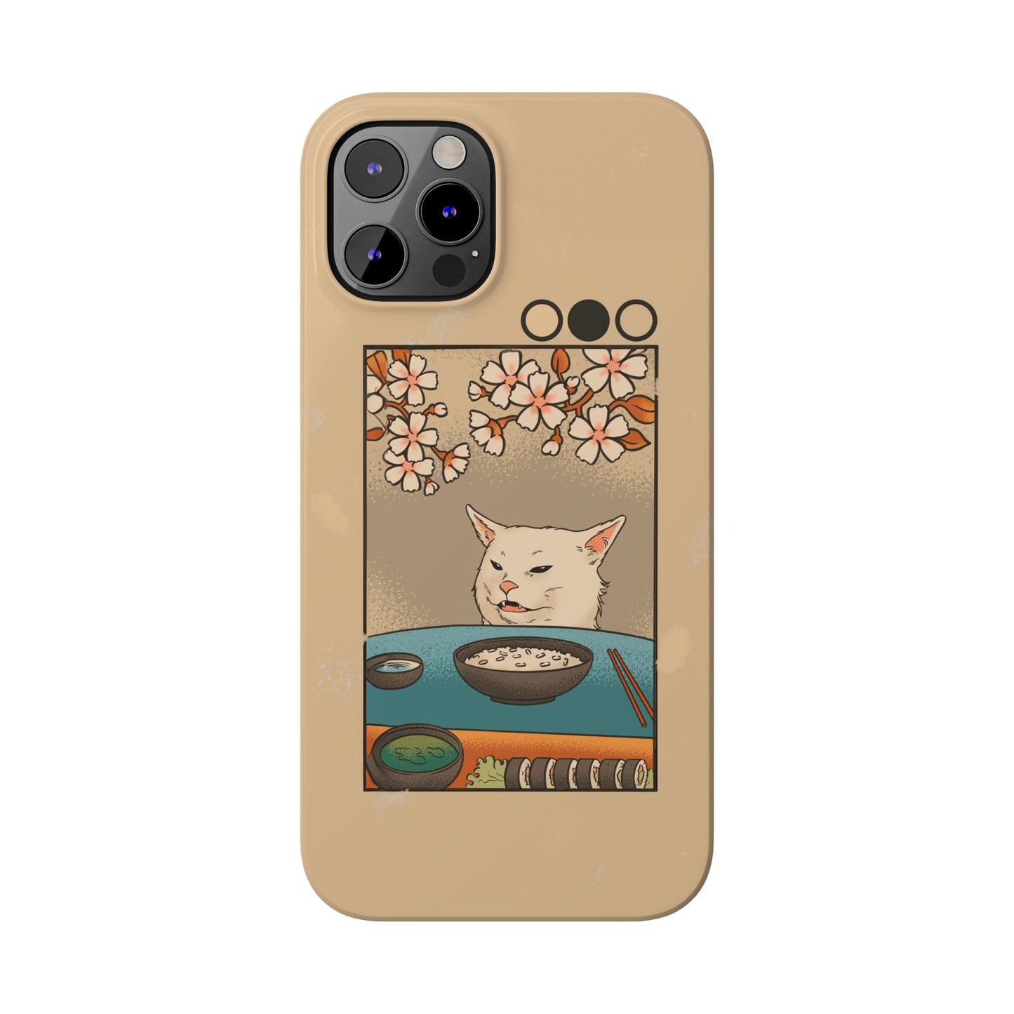 Whimsical Cat and Sushi iPhone Case – Meme-Inspired