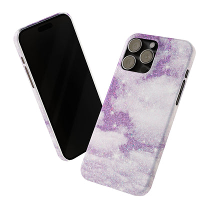 Purple Dreamy Clouds Phone Case - Mystical Glitter Protection for iPhone