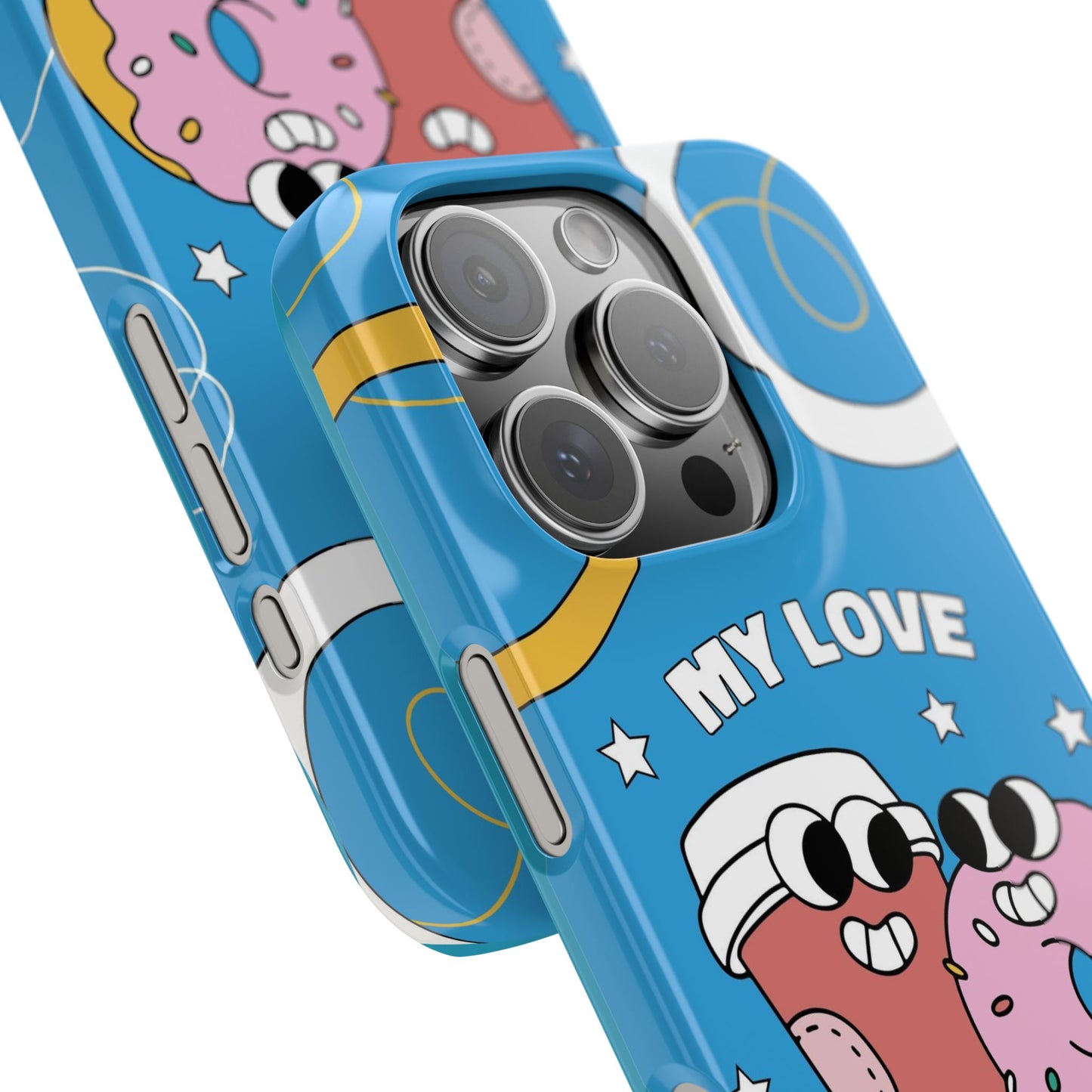 Fast food couple in retro cartoon style.