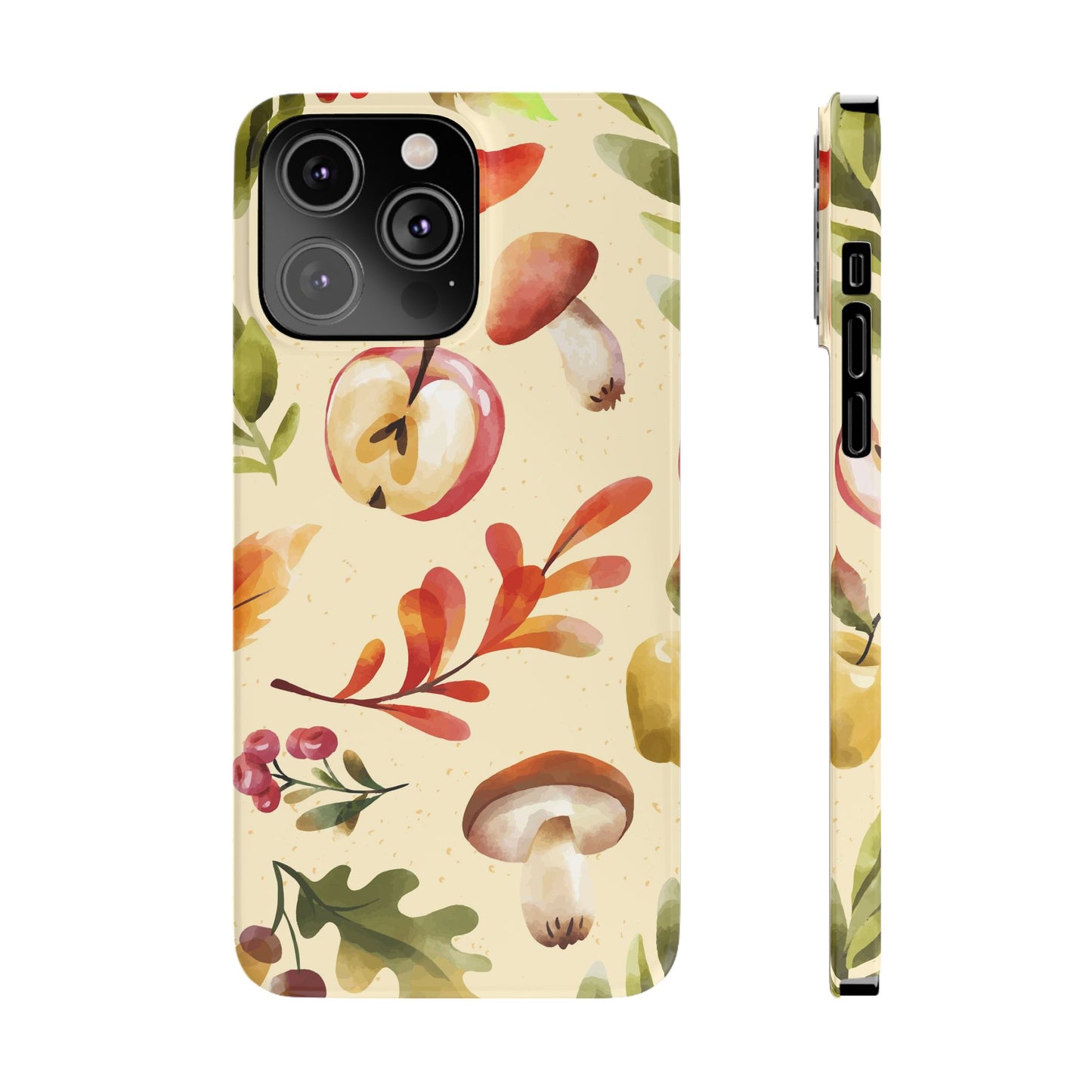 Beautiful iPhone case designs with autumn elements in watercolor style. These phone case designs are perfect for iPhone 16, 15, iPhone 14 and 13